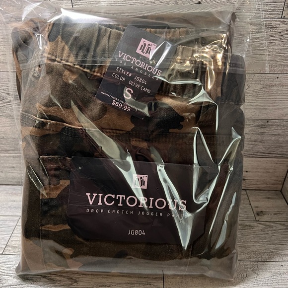 Victorious Los Angeles Drop Crotch Jogger Pants Olive Camo Small JG804 NWT Mens - Picture 7 of 7